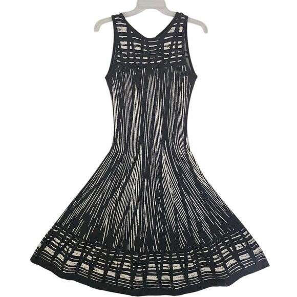 NIC + ZOE ~Woman Size XS~ Gray/White Striped Knit Unlined Dress Fit & Flare. - Picture 1 of 13